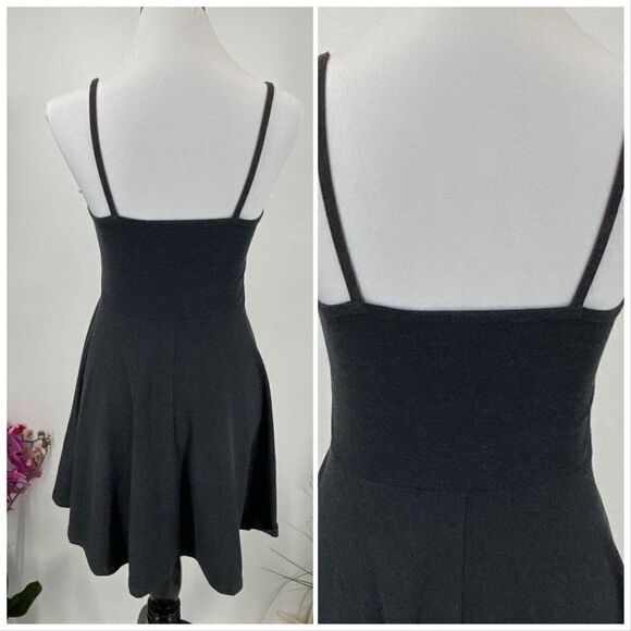 Divided Grey Strappy Sun Dress Fit & Flare Gray Knit Small - Picture 4 of 5